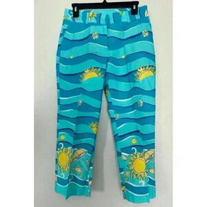 Lilly Pulitzer Vintage White Label in Cruise Blue Beach & Tennis Club Print Sz 6